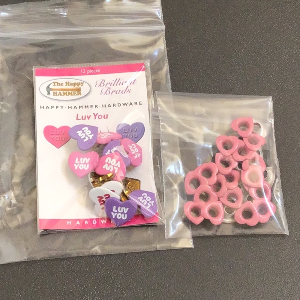 💕 Valentines Finishing Eyelets and Brads for Scrapbooking 💕